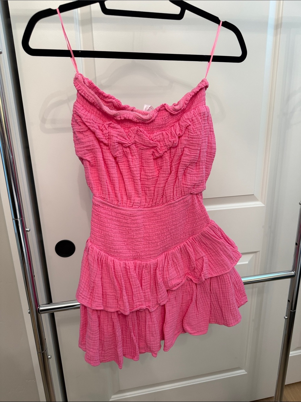 Pink Ruffled Tiered romper